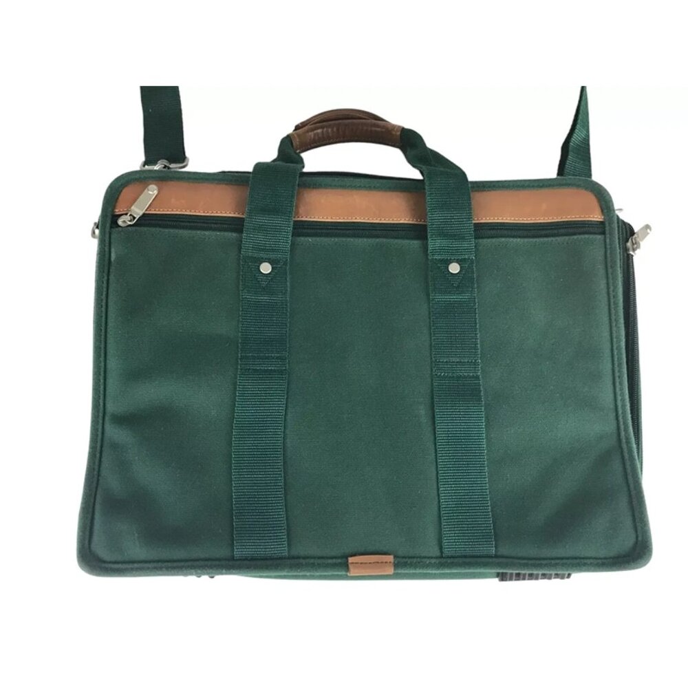 PORT Mens Green Brown Protection System Laptop Sleeve Messenger Bag‎ - Picture 7 of 11